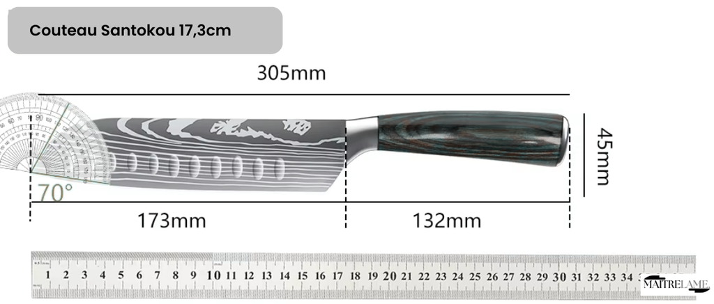 Couteau Santokou Maitre Kumo