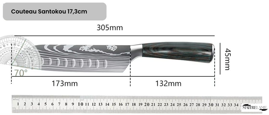 Couteau Santokou Maitre Kumo